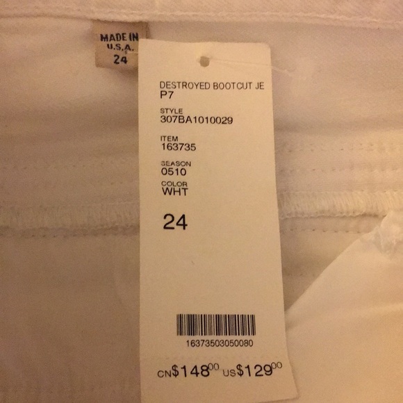 NWT- Bebe white distressed jeans - Picture 10 of 12